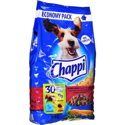 Chappi CHAPPI Beef & Poultry храна за кучета, суха, 9 кг