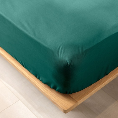 douceur d'intérieur Зелен еластичен чаршаф от органичен памук 160x200 cm Biolina - douceur d'intérieur (1644360)