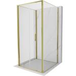 Mexen Exo-F 3S душ кабина 3-стенна сгъваема 100 x 100 см, прозрачна, златна (816-100-100-50-00-3S)