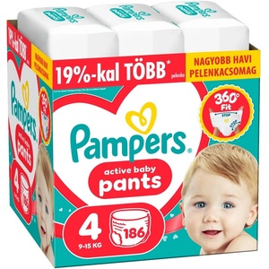Pampers Active Baby Пелени-гащички 9-15кг Макси 4 (186 бр. ) (80894758)