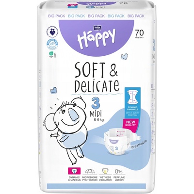 Bella Happy Soft & Delicate BigPack 3 5-9 kg 70 ks