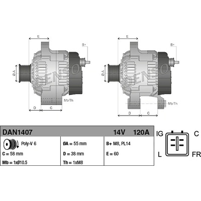 DENSO generátor DAN1407