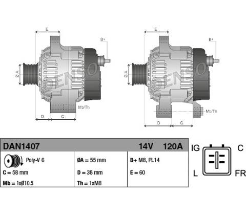 DENSO generátor DAN1407