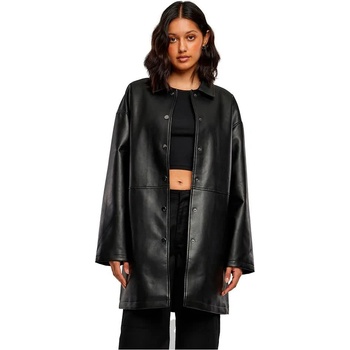 Urban classics Палто Urban classics Faux Leather coat - Black (Black)