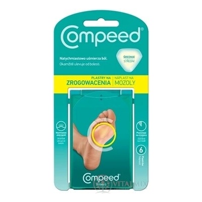 Compeed NÁPLASŤ na mozole STREDNÁ hydrokoloidná 6 ks