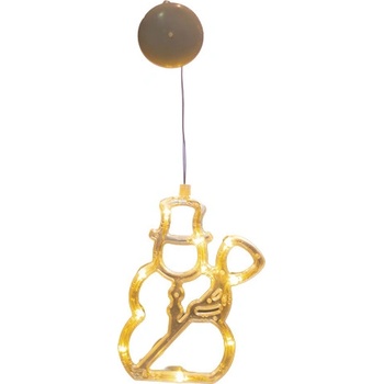 ACA Lighting LED vianočné snehuliak do okna teplá biela farba IP20 3xAAA prísavka