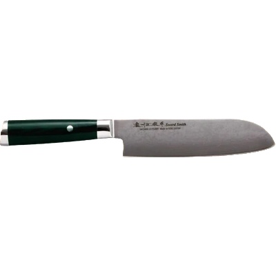 Satake Японски нож - SATAKE - ламинат дамаск - стомана MVS10cob - дръжка Mikarta - Santoku - 170mm