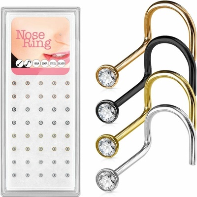 S4U Sada 40ti piercingů do nosu, 2,5 mm kámen 0,8 mm N0000-42