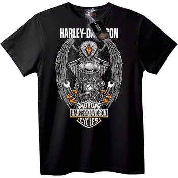 NOONEBRAND Тениска Harley-Davidson Орел двигател - XS, Black