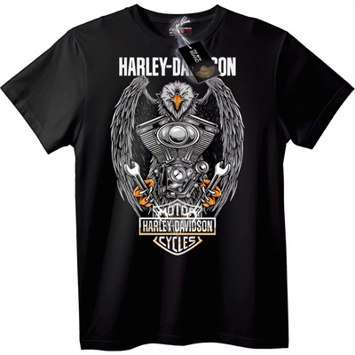 NOONEBRAND Тениска Harley-Davidson Орел двигател - XS, Black