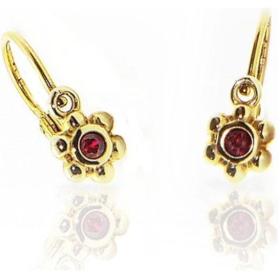 Jan Kos jewellery zlaté náušnice s červeným kamenem 59616142