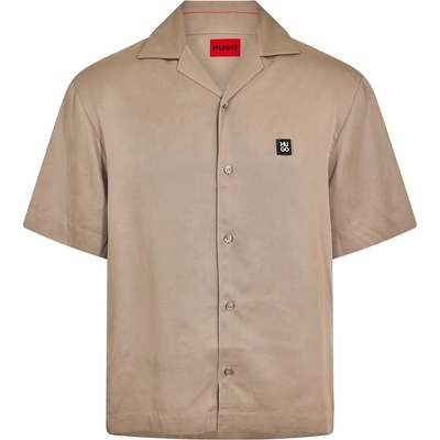 HUGO BOSS Риза с къс ръкав Hugo Men's Short Sleeve Shirt - Brown 237