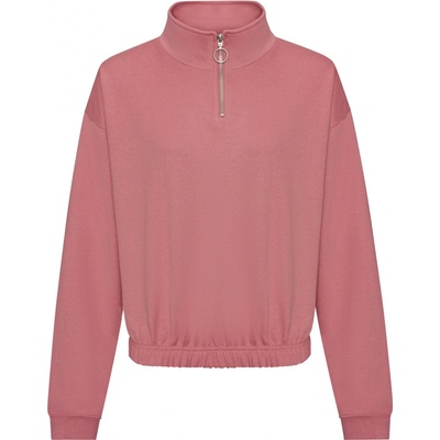 Just Hoods dámská mikina se 1/4 zipem JH037 Dusty Rose