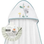 Interbaby Бебешка хавлия и козирка Interbaby - Granja Koala, 100 х 100 cm, бяла (01277-13) - ozone