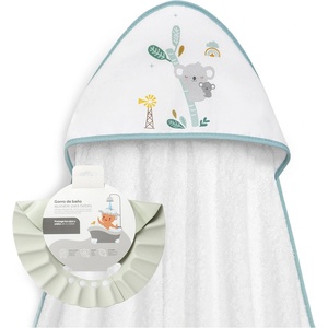 Interbaby Бебешка хавлия и козирка Interbaby - Granja Koala, 100 х 100 cm, бяла (01277-13) - ozone