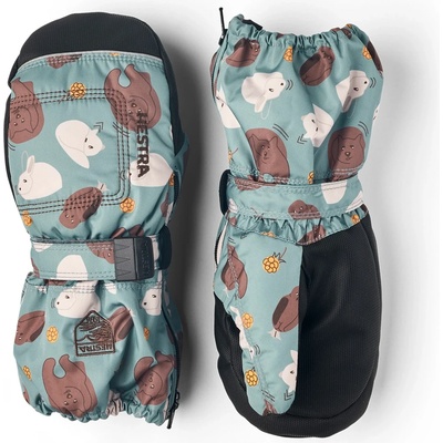 Hestra Ръкавици Hestra Baby Zip Long Mitt Gloves - Sea Blue Print - размер 1 (EU) (202-1463-1311)