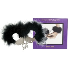 Adrien Lastic Metal Handcuffs With Black Feathers