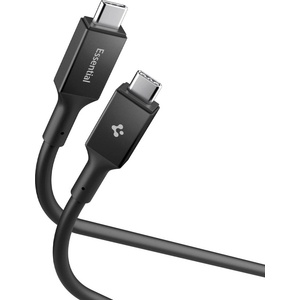 Spigen Кабел за данни Spigen Essential EB24015CC (ACA10423) - Type-C, 240W, 40Gbps, 8K, 1.5м - Черен