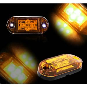  Жълт led Габарит, Маркер, 4 smd Диода - 12v