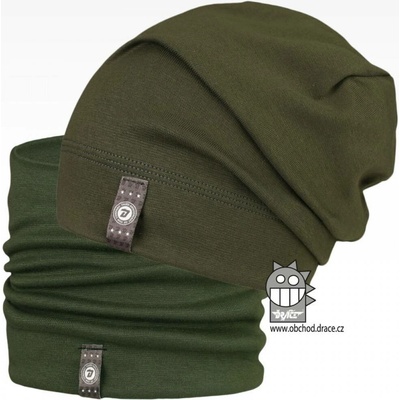 Bavlněná čepice a nákrčník Dráče Alan 12 khaki Khaki
