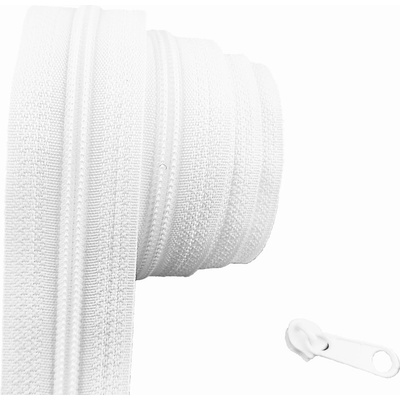 Zip spirálový bílý 5 mm metráž