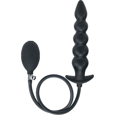 LEVELZ Beaded Inflatable Silicone Anal Plug Black