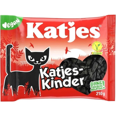 Katjes Katzen-Kinder Vegan lékořicové bonbóny ve tvaru koťátek 210 g