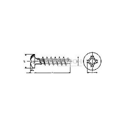 šroub 1.8x5 ZINEK půlkulatá hlava křížová drážka (PH), do plastu F tupé, EJOT BN 13577 - WN 1412 – Zbozi.Blesk.cz