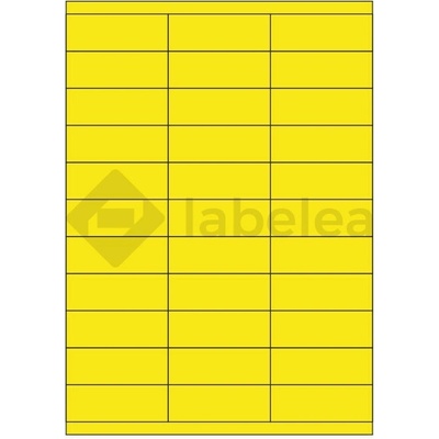 Labelea Samolepiace etikety 70x25,4 mm farebné papierové, na hárku A4, pre laserovú a atramentovú tlač, Farba etikiet Žltá, Počet hárkov v balení 100 EPY070025PY033S