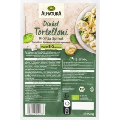 Alnatura Bio špaldové tortelloni s ricottou a se špenátem 250 g