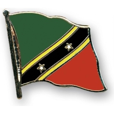 Odznak (pins) 20mm vlajka Svätý Krištof a Nevis - farebný