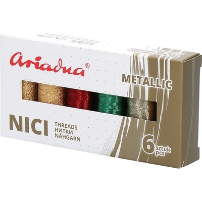 Ariadna Zostava nití Metallic Earth Silva 30N/150 ma 40N/250 m - 6 farieb (zem)