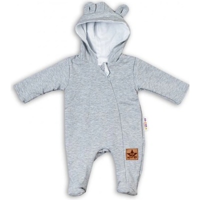 Baby Nellys Kojenecký teplákový overal s kapucí Teddy sv. růžový – Zboží Mobilmania