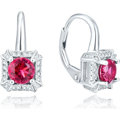 Olivie strieborné náušnice RED 4854