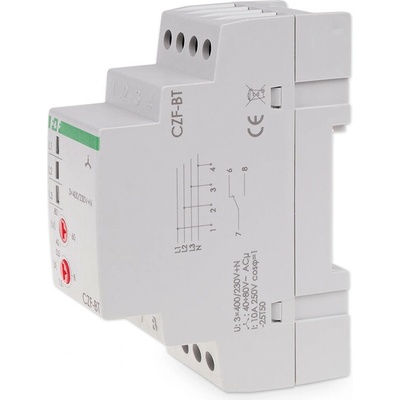 CZF-BT - Relé pre kontrolu výpadku fáz, regulovateľné, 3x 400V, 10A, 1x NO/NC