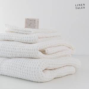 Linen Tales Бели хавлии и кърпи за баня в комплект от 3 Honeycomb - Linen Tales (LT-THWS-1S-W)