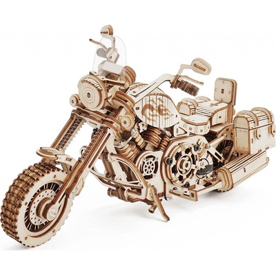 Robotime Drevené 3D mechanické puzzle Motorka Cruiser 420 ks