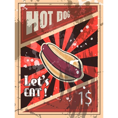 Ceduľa Hot Dog Lets Eat