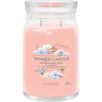 Image 1 of Yankee Candle Watercolour Skies голяма свещ с надпис 567 гр