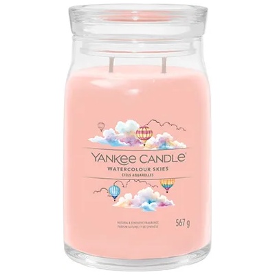 Yankee Candle Watercolour Skies голяма свещ с надпис 567 гр