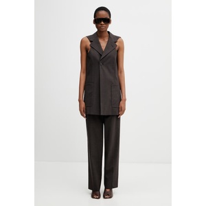 MM6 Maison Margiela прав панталон дамски с вълна (S62KB0259.M35733)