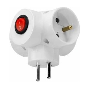ORNO GROUP 3-socket burner with grounding and connector R-31W (BI)