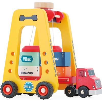 Vilac Magnetický jeřáb s kontejnery a kamionem
