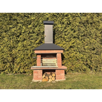 Zahradní krby Jiří Věříš Víceúčelový zahradní krb s udírnou RUSTIKA 70 cm Vpravo Základní výška podstavce krbu 39 cm – Zboží Dáma