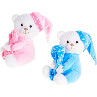 Mikro trading Medvěd plyšový 15 cm sedící s chrastítkem 2 barvy