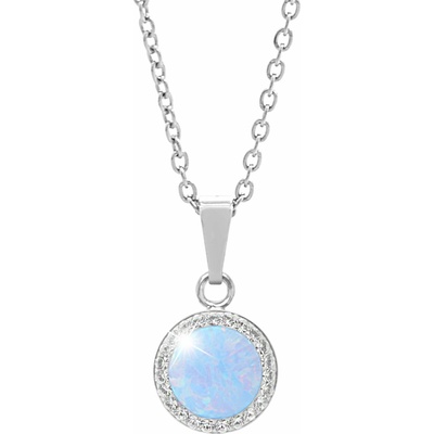 JSB Bijoux Opál s krištáľovými kameňmi Swarovski Light Blue 92300025l-bl (Ag 925/1000, 2,1 g)