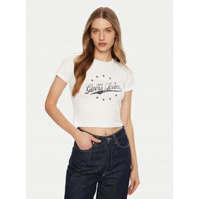 Guess Jeans Tričko dámske W5RI59 J1314 W5RI59.J1314 biela