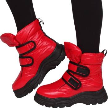 Дамски апрески в червен цвят с две залепващи се ленти