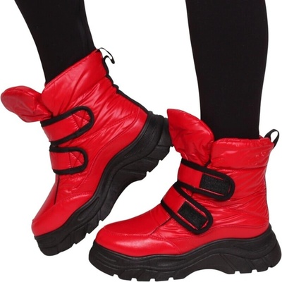 Дамски апрески в червен цвят с две залепващи се ленти