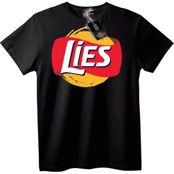 NOONEBRAND Тениска Пародия на Лъжи - 7XL, Black